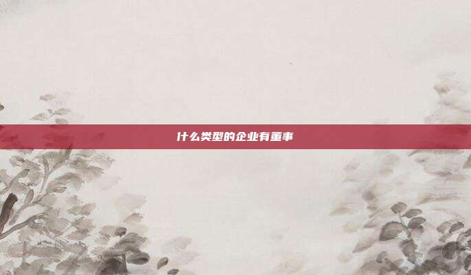 什么类型的企业有董事