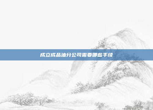 成立成品油分公司需要哪些手续