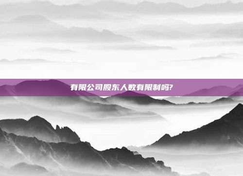 有限公司股东人数有限制吗?