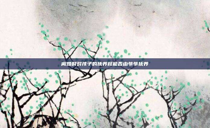 离婚时对孩子的抚养权能否由爷爷抚养