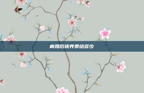 离婚后抚养费给多少