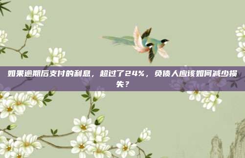如果逾期后支付的利息，超过了24%，负债人应该如何减少损失？