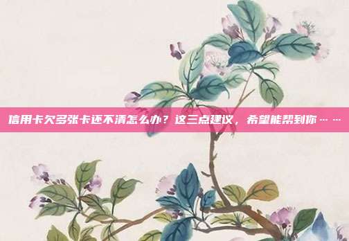 信用卡欠多张卡还不清怎么办？这三点建议，希望能帮到你……