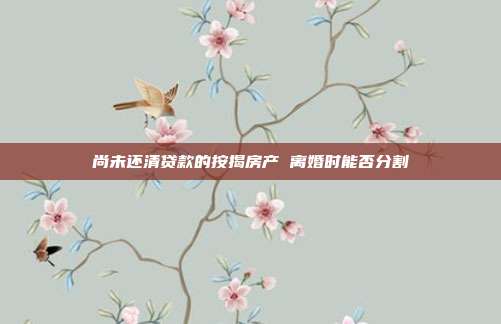 尚未还清贷款的按揭房产 离婚时能否分割