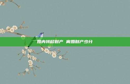 婚内转移财产 离婚财产少分