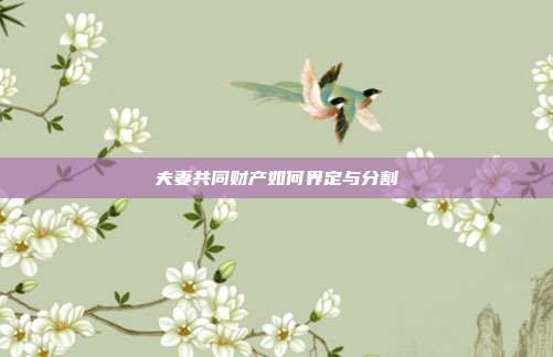 夫妻共同财产如何界定与分割