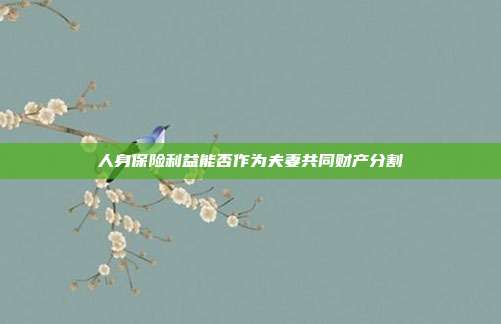 人身保险利益能否作为夫妻共同财产分割