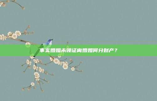 事实婚姻未领证离婚如何分财产？