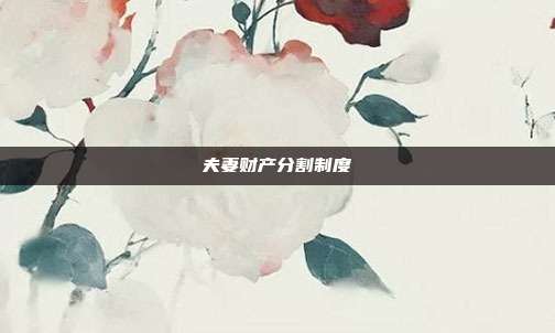 夫妻财产分割制度