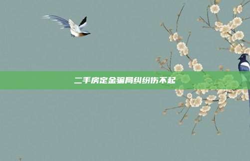二手房定金骗局纠纷伤不起