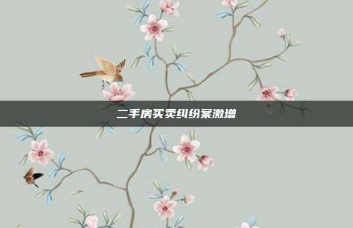 二手房买卖纠纷案激增