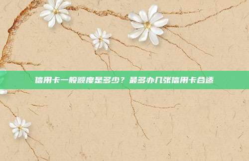 信用卡一般额度是多少？最多办几张信用卡合适