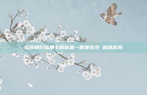 招商银行信用卡的利息一般是多少 利息高吗