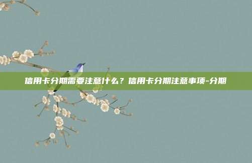 信用卡分期需要注意什么？信用卡分期注意事项-分期