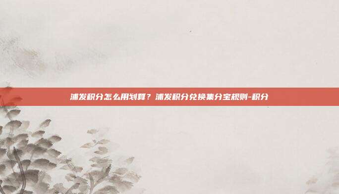 浦发积分怎么用划算?浦发积分兑换集分宝规则-积分