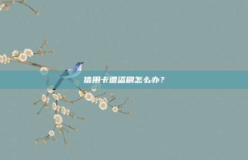 信用卡遭盗刷怎么办？