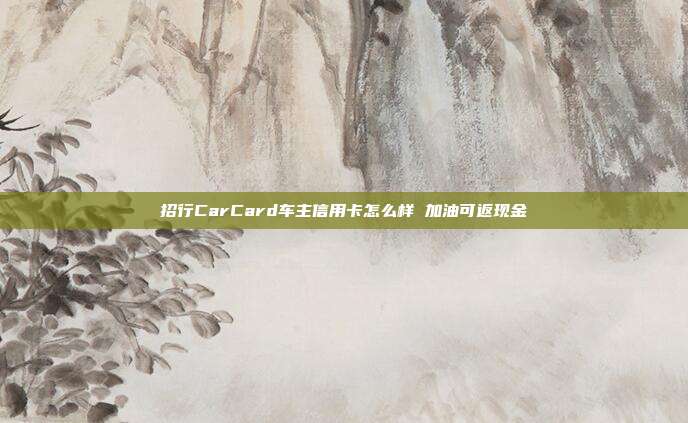 招行CarCard车主信用卡怎么样 加油可返现金