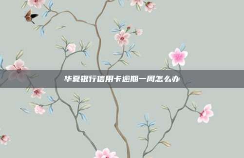 华夏银行信用卡逾期一周怎么办