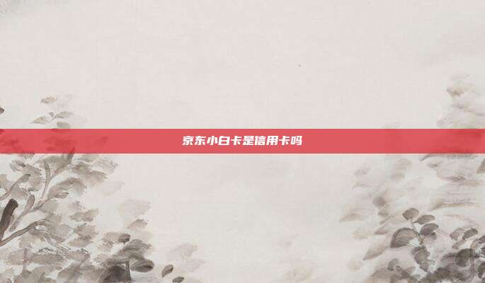 京东小白卡是信用卡吗