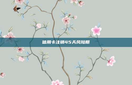 信用卡注销45天风险期