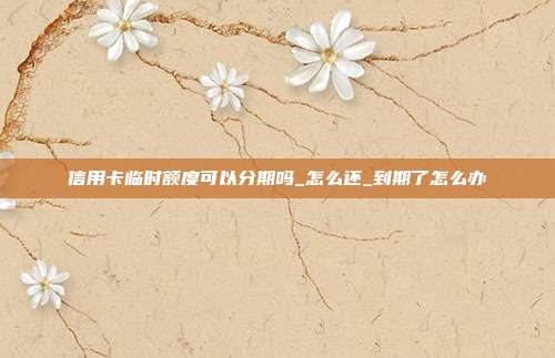 信用卡临时额度可以分期吗_怎么还_到期了怎么办