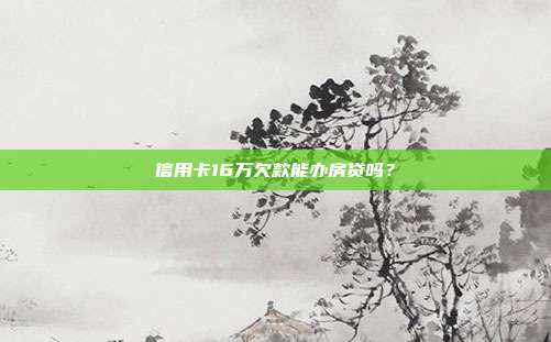 信用卡16万欠款能办房贷吗？
