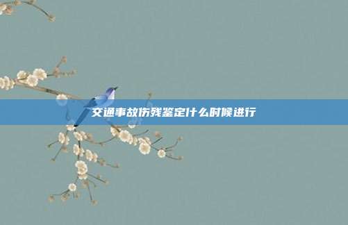 交通事故伤残鉴定什么时候进行