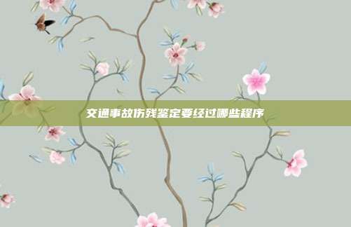 交通事故伤残鉴定要经过哪些程序