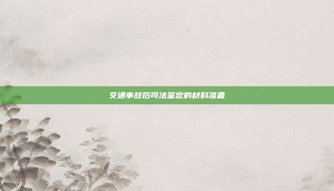 交通事故后司法鉴定的材料准备