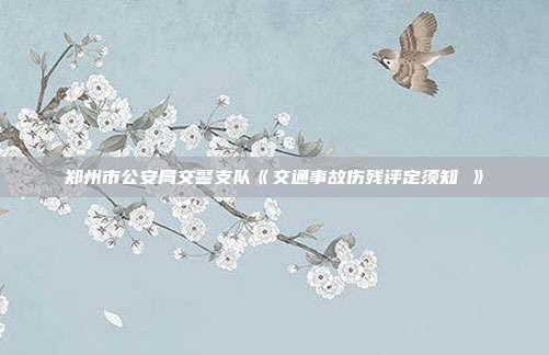 郑州市公安局交警支队《交通事故伤残评定须知 》