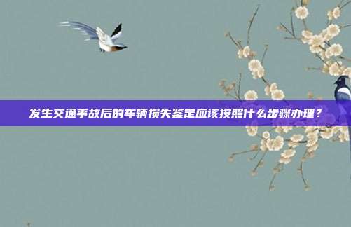 发生交通事故后的车辆损失鉴定应该按照什么步骤办理？