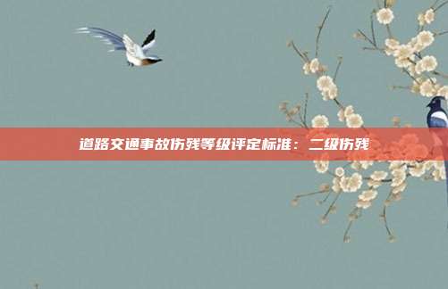 道路交通事故伤残等级评定标准：二级伤残