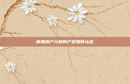 离婚房产分割的产权如何认定