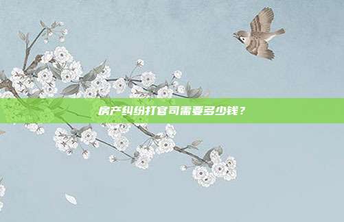 房产纠纷打官司需要多少钱？